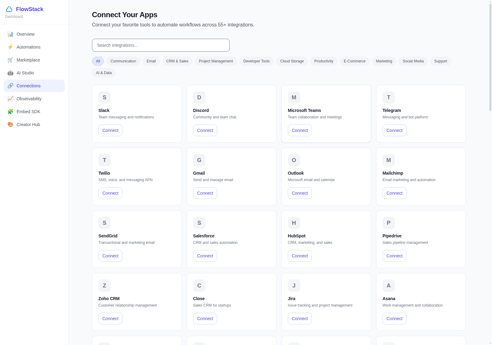 FlowStack Connections